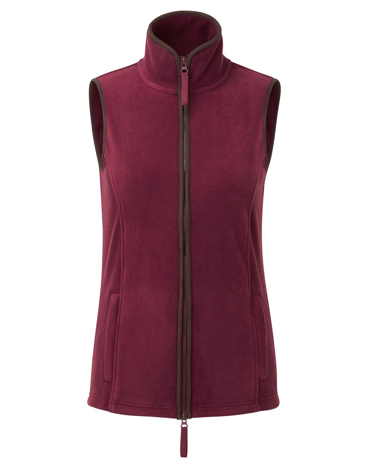 Premier Workwear Women´s Artisan Fleece Gilet Dames in bordeaux/bruin