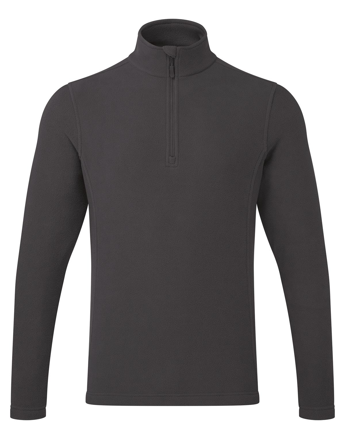 Premier Workwear Unisex Recyclight Quarter Zip Micro Fleece in donkergrijs