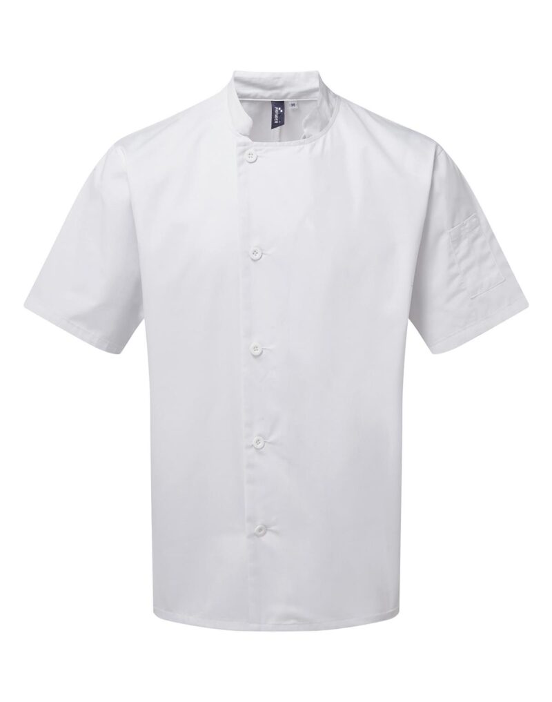 Premier Workwear Essential Short Sleeve Chef´s Jacket in wit
