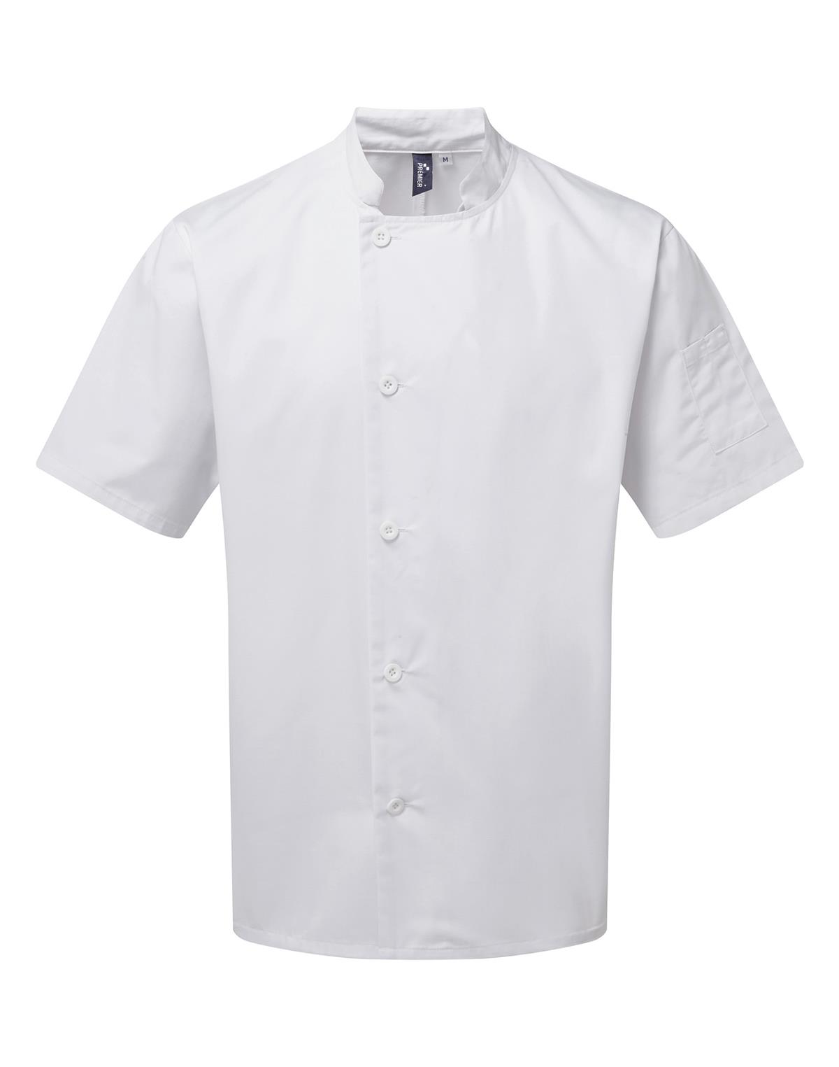 Premier Workwear Essential Short Sleeve Chef´s Jacket in wit