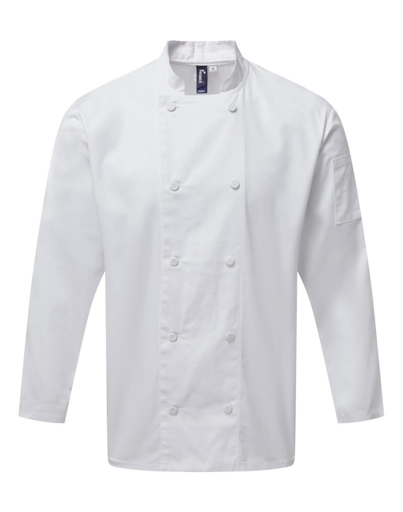 Premier Workwear Chef´s Long Sleeve Coolchecker Jacket in wit