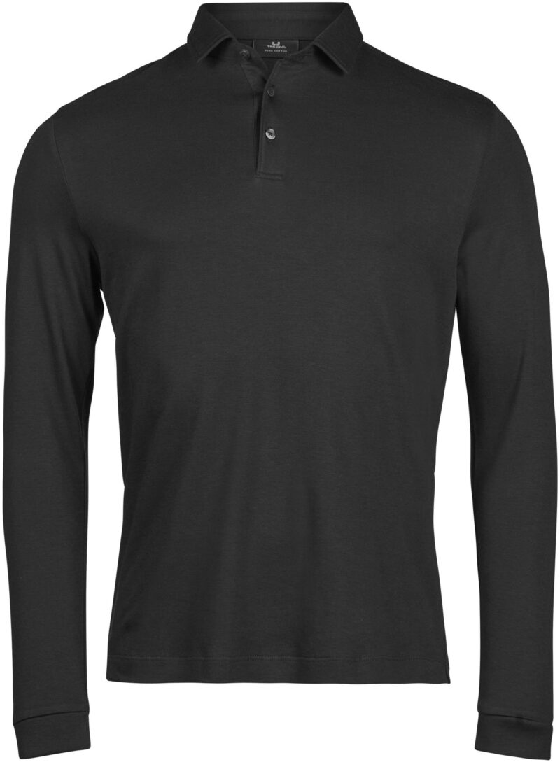 Tee Jays Pima Cotton Long Sleeve Polo – Black